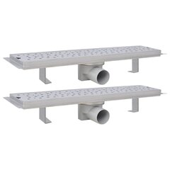 vidaXL Lineaarinen suihkukaivo 2kpl kupla 530x140 mm ruostumaton teräs hinta ja tiedot | Lattiakaivot | hobbyhall.fi