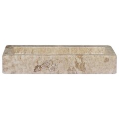 vidaXL Seinäkiinnitettävä Pesuallas kerma 38x24x6,5 cm marmori hinta ja tiedot | Pesualtaat | hobbyhall.fi