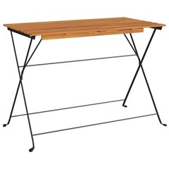 vidaXL Kokoontaitettava bistropöytä 100x54x71 cm akasiapuu ja teräs hinta ja tiedot | Puutarhapöydät | hobbyhall.fi