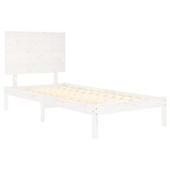 vidaXL Sängynrunko valkoinen täysi puu 75x190 cm 2FT6 Small Single hinta ja tiedot | Sängyt | hobbyhall.fi