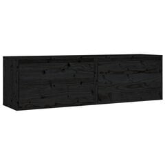 vidaXL Seinäkaapit 2 kpl musta 60x30x35 cm täysi mänty hinta ja tiedot | Hyllyt | hobbyhall.fi