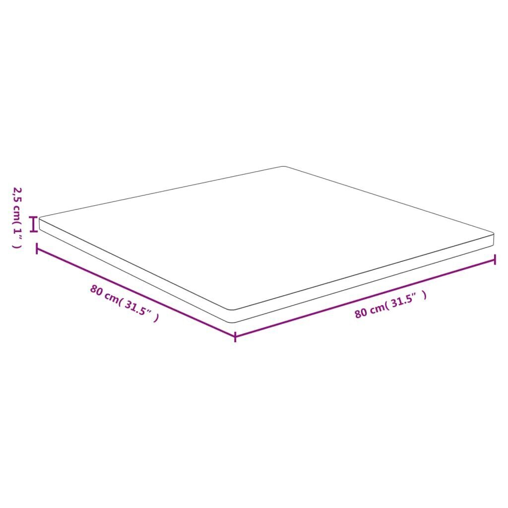 vidaXL Pöytälevy 80x80x2,5 cm bambu hinta ja tiedot | Pöytälevyt | hobbyhall.fi