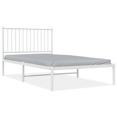 vidaXL Metallinen sängynrunko päädyllä valkoinen 100x190 cm hinta ja tiedot | Sängyt | hobbyhall.fi