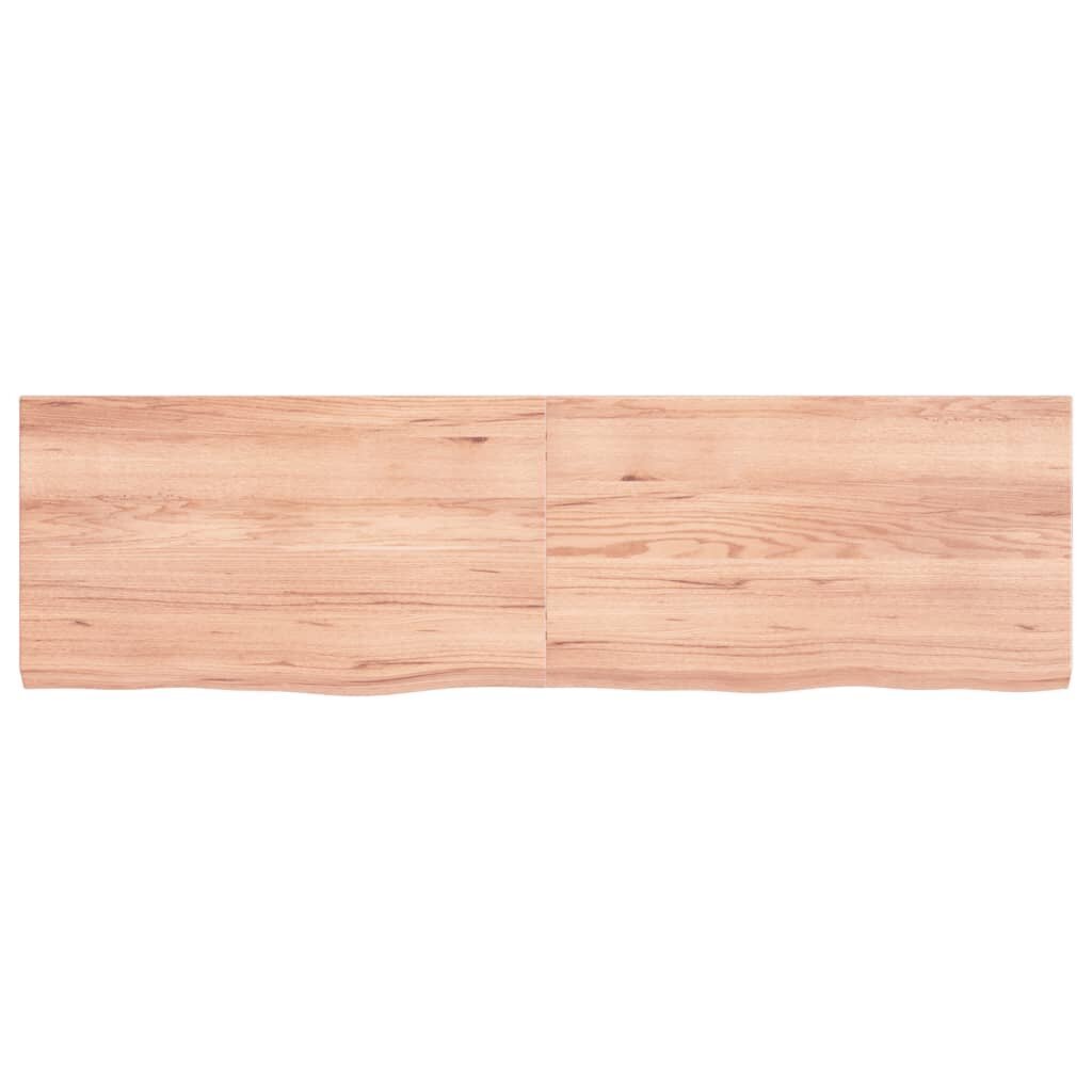 vidaXL Kylpyhuoneen työtaso v.ruskea 140x40x(2-4)cm käsitelty täyspuu hinta ja tiedot | Pöytälevyt | hobbyhall.fi