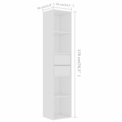 vidaXL Kirjahylly valkoinen 36x30x171 cm lastulevy hinta ja tiedot | Hyllyt | hobbyhall.fi