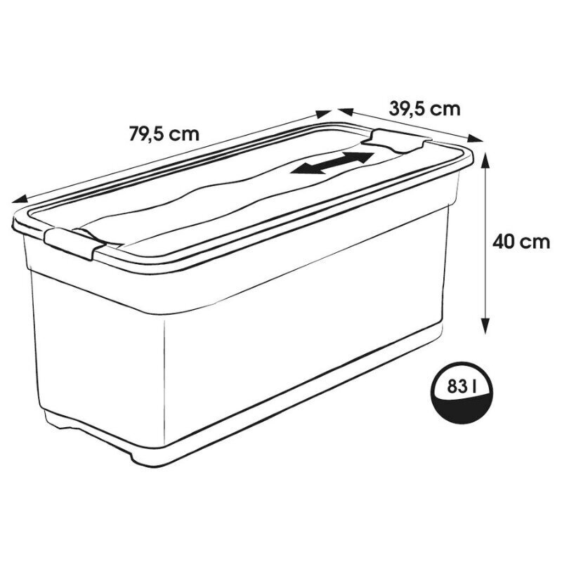 Kuljetuslaatikko Eckhart, 79,5X39,5X40cm, 83L, grafiitti hinta ja tiedot | Säilytyslaatikot ja -korit | hobbyhall.fi