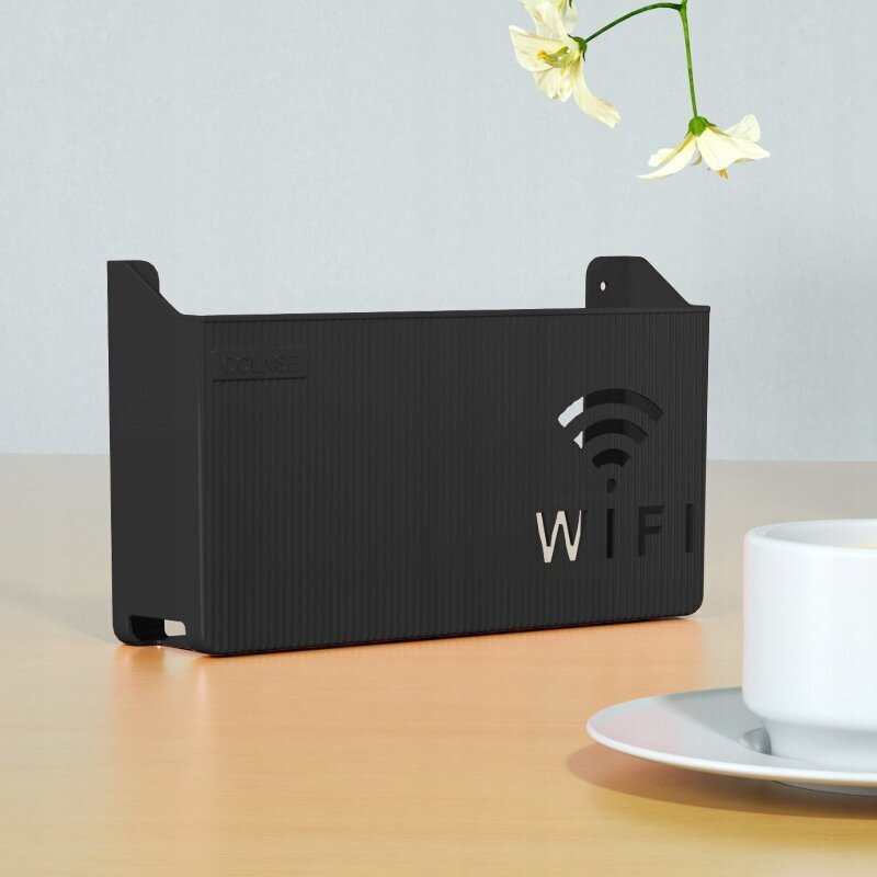 WIFI SWITCH WALL HOLDER Musta hinta ja tiedot | Hyllyt | hobbyhall.fi