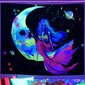 Seinä koristelu UV FLUORESCENT GOBELIN ODBLASK 150cm XL kuu hinta ja tiedot | Taulut | hobbyhall.fi