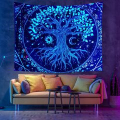 Seinä koristelu UV FLUORESCENT KUVA GOBELIN ODBLASK 150x150cm Puu puusta hinta ja tiedot | Taulut | hobbyhall.fi