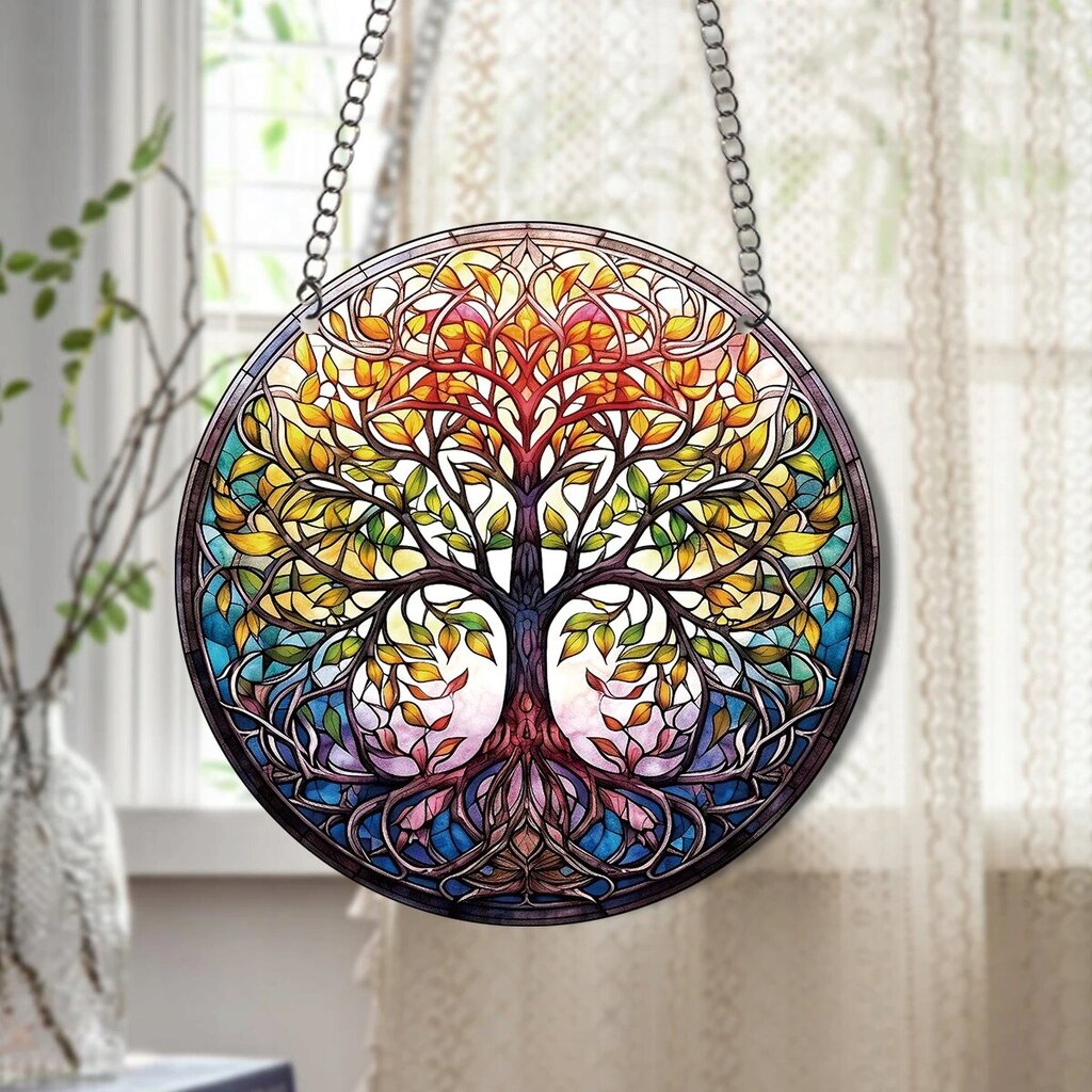 PYHÄJUHLAN KORISTELU Ripustettava akryyli BEAUTIFUL HAPPY Tree XL hinta ja tiedot | Taulut | hobbyhall.fi