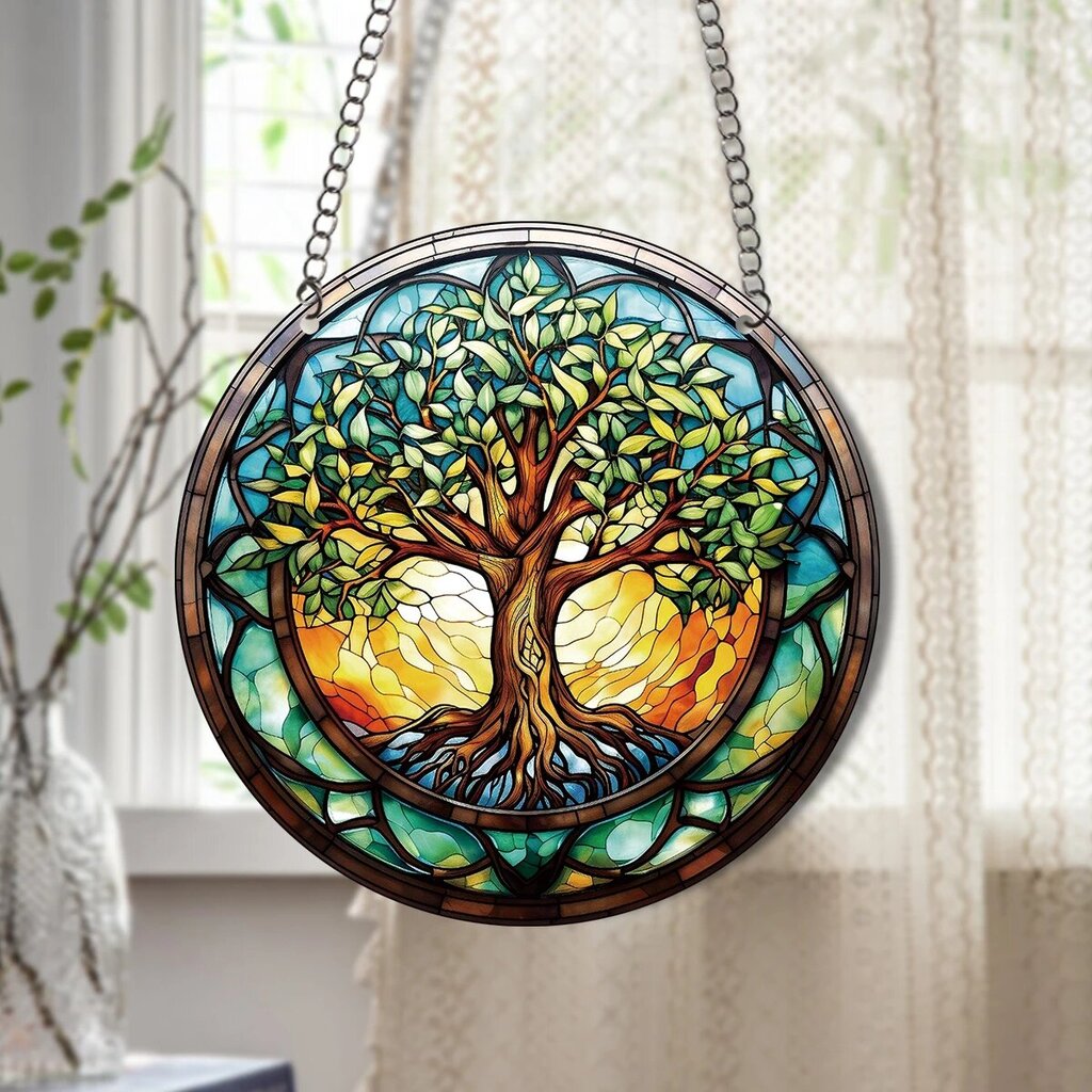 PYHÄJUHLAN KORISTELU Ripustettava akryyli BEAUTIFUL HAPPY Tree XL hinta ja tiedot | Taulut | hobbyhall.fi