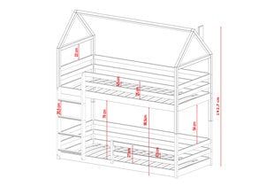 Talosänky Axel FURNLUX CLASSIC, 88x198x193 cm, valkoinen hinta ja tiedot | Sängyt | hobbyhall.fi