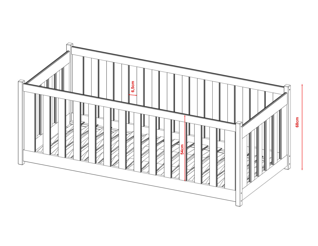 Lastensänky Concept FURNLUX CLASSIC, 88x198x133 cm, valkoinen hinta ja tiedot | Lastensängyt | hobbyhall.fi