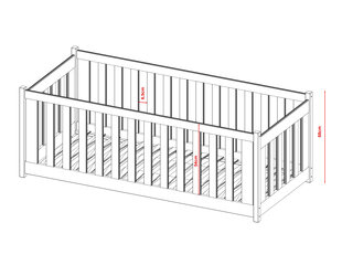 Lastensänky Concept FURNLUX CLASSIC, 88x198x133 cm, beige hinta ja tiedot | Lastensängyt | hobbyhall.fi