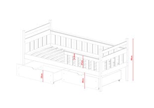 Lastensänky Emma FURNLUX CLASSIC, 98x188x85 cm, harmaa hinta ja tiedot | Lastensängyt | hobbyhall.fi