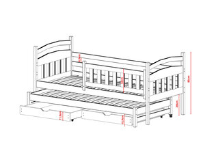 Lastensänky Galaxy FURNLUX CLASSIC, 88x178x85 cm, grafiitti hinta ja tiedot | Lastensängyt | hobbyhall.fi