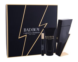 Carolina Herrera Bad Boy miehille: EDT, 100 ml + EDT, 10 ml + suihkugeeli 100 ml hinta ja tiedot | Miesten hajuvedet | hobbyhall.fi