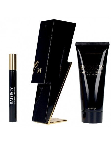 Carolina Herrera Bad Boy miehille: EDT, 100 ml + EDT, 10 ml + suihkugeeli 100 ml hinta ja tiedot | Miesten hajuvedet | hobbyhall.fi