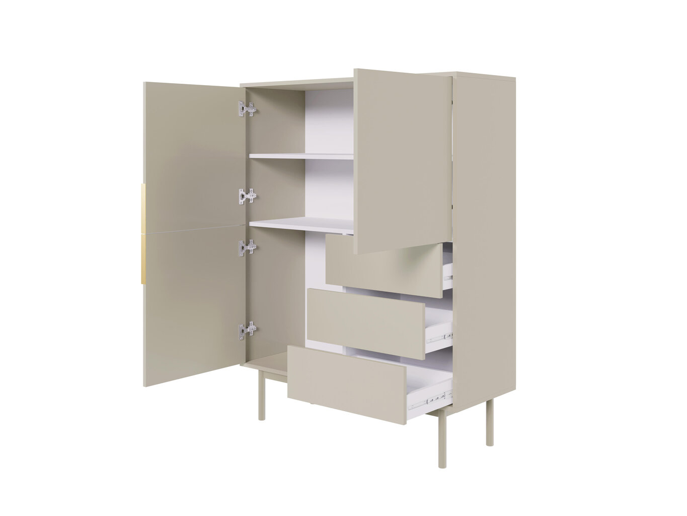 Senkki Viva FURNLUX CLASSIC, 104x39x140 cm, beige hinta ja tiedot | Olohuoneen kaapit ja lipastot | hobbyhall.fi