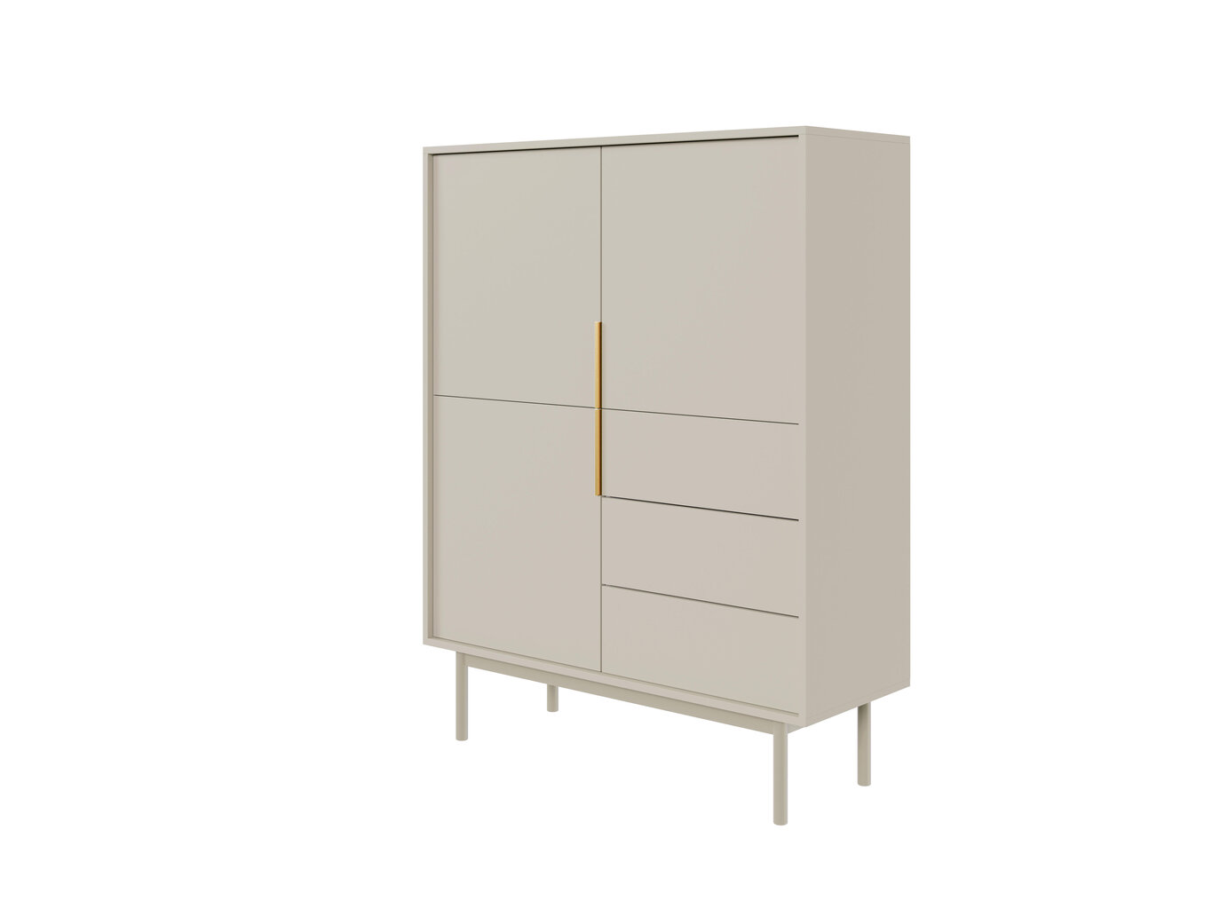 Senkki Viva FURNLUX CLASSIC, 104x39x140 cm, beige hinta ja tiedot | Olohuoneen kaapit ja lipastot | hobbyhall.fi