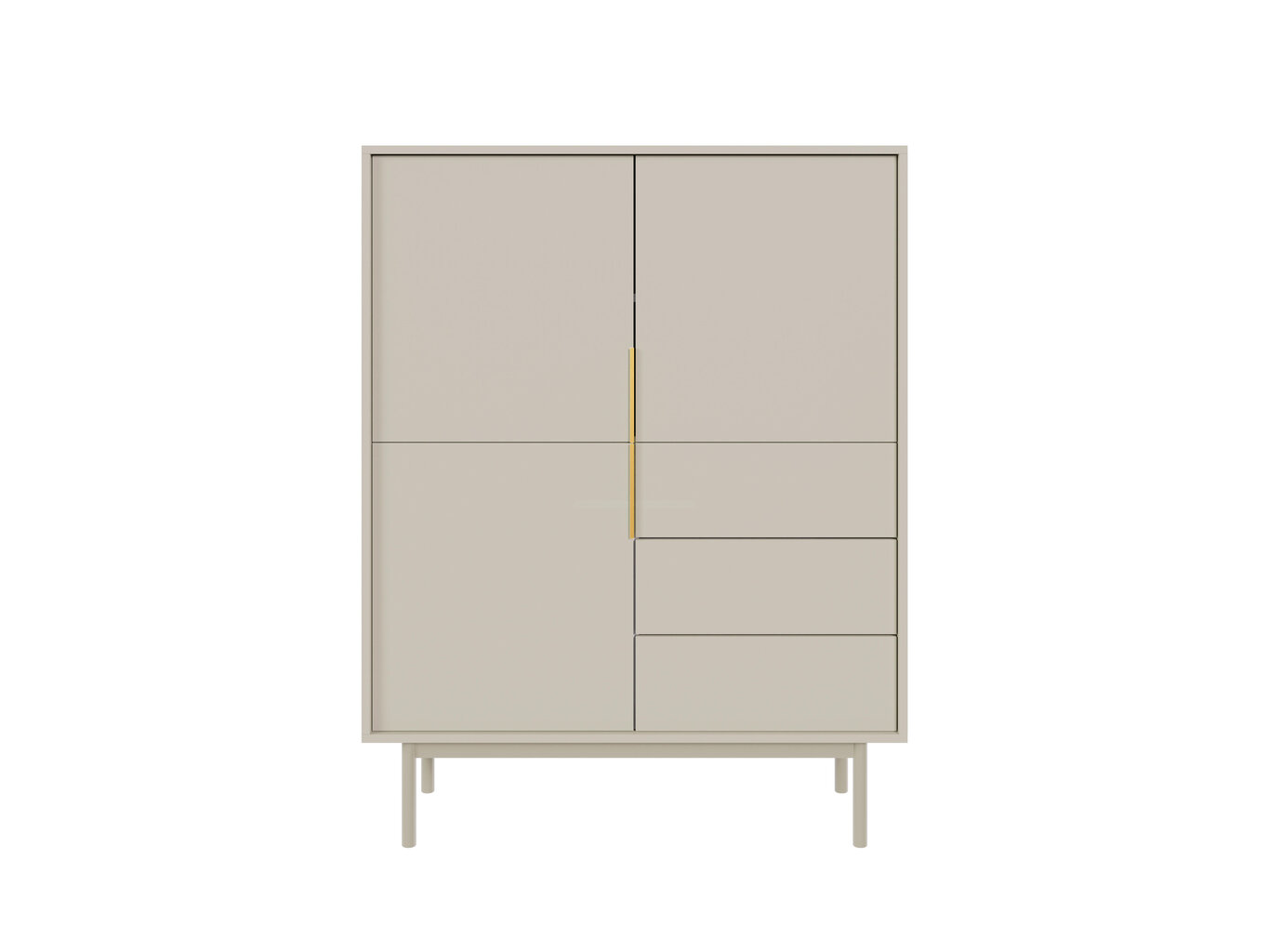 Senkki Viva FURNLUX CLASSIC, 104x39x140 cm, beige hinta ja tiedot | Olohuoneen kaapit ja lipastot | hobbyhall.fi