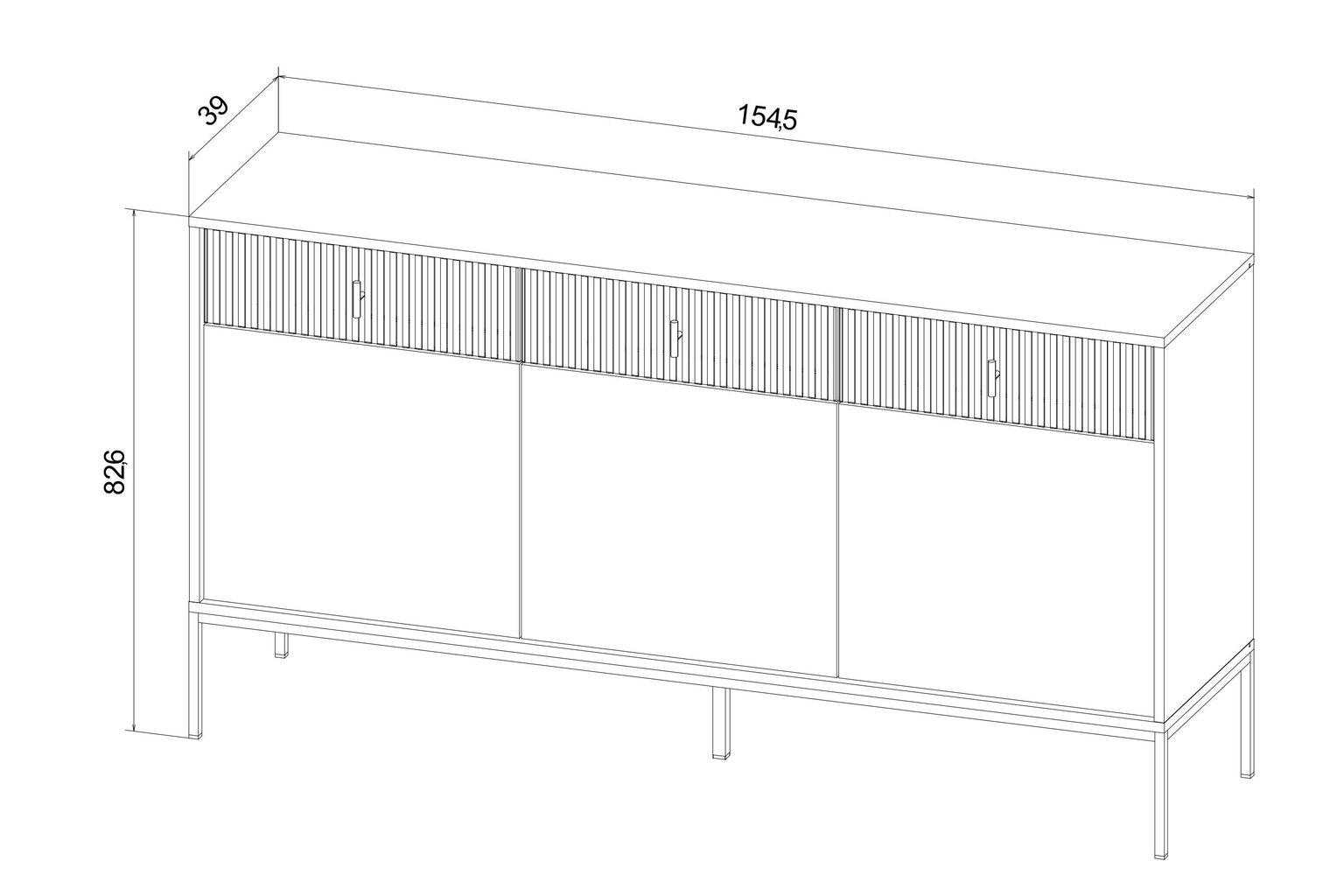 Senkki Maggiore FURNLUX CLASSIC, 154x39x83 cm, beige hinta ja tiedot | Olohuoneen kaapit ja lipastot | hobbyhall.fi