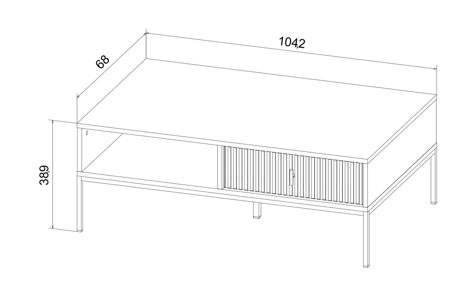 Sohvapöytä Maggiore FURNLUX CLASSIC, 104x68x40 cm, musta hinta ja tiedot | Sohvapöydät | hobbyhall.fi