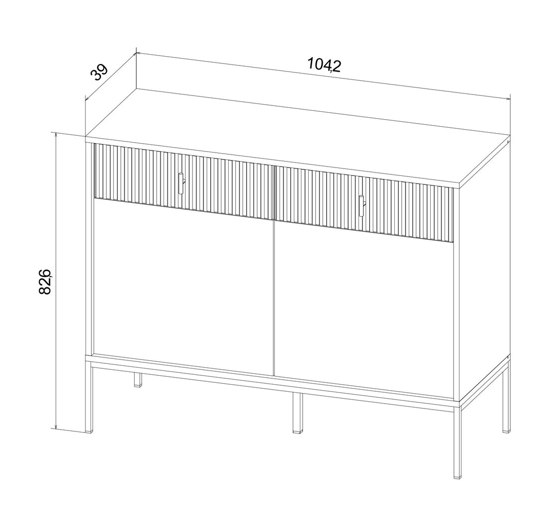 Senkki Maggiore FURNLUX CLASSIC, 104x39x83 cm, musta hinta ja tiedot | Olohuoneen kaapit ja lipastot | hobbyhall.fi