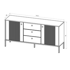 Senkki Iseo FURNLUX CLASSIC, 154x39x79 cm, valkoinen hinta ja tiedot | Olohuoneen kaapit ja lipastot | hobbyhall.fi