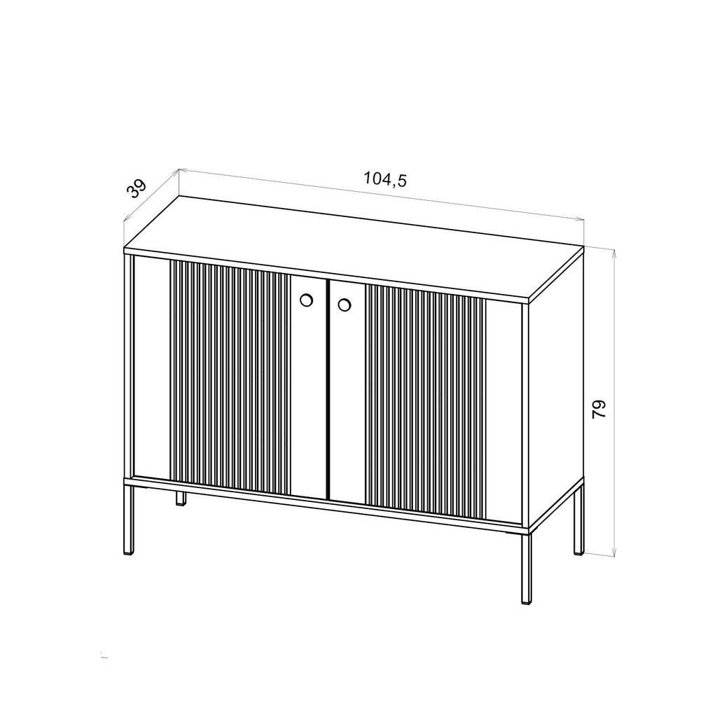 Senkki Iseo FURNLUX CLASSIC, 104x39x79 cm, valkoinen hinta ja tiedot | Olohuoneen kaapit ja lipastot | hobbyhall.fi