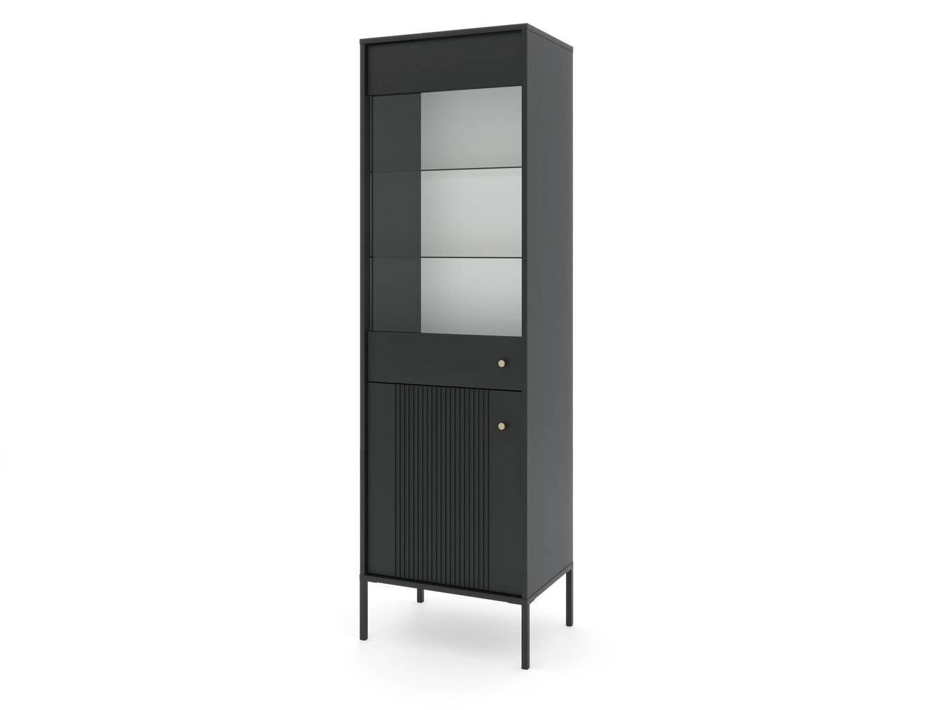 Vitriini Iseo FURNLUX CLASSIC, 54x39x180 cm, musta hinta ja tiedot | Vitriinit | hobbyhall.fi