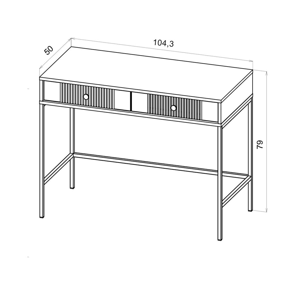 Konsolipöytä Iseo FURNLUX CLASSIC, 104x50x79 cm, musta hinta ja tiedot | Sivupöydät | hobbyhall.fi