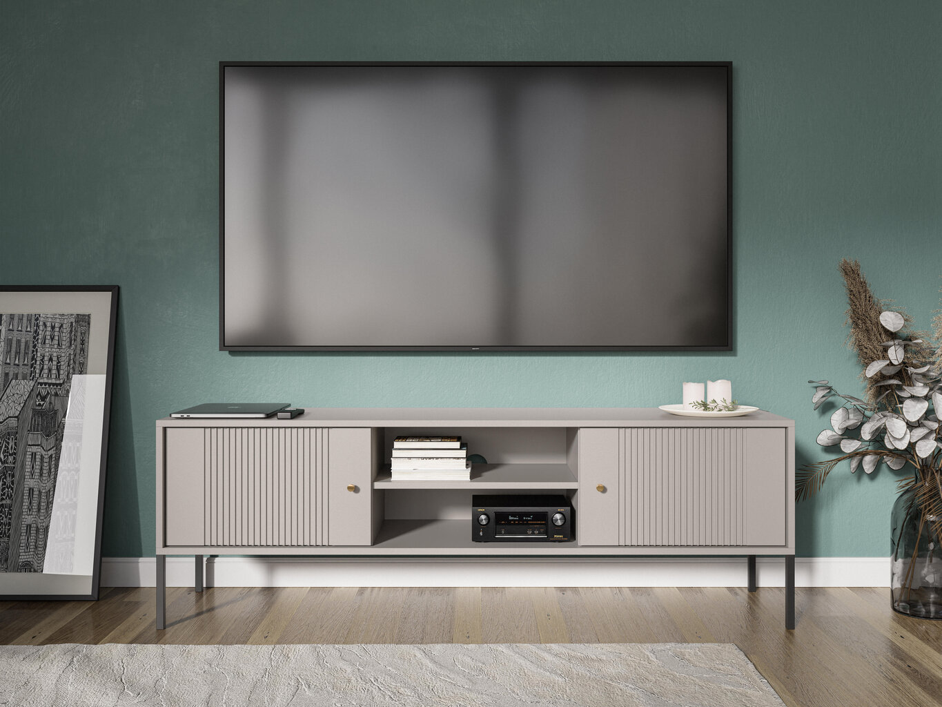 Tv-taso Iseo FURNLUX CLASSIC, 154x50x50 cm, beige hinta ja tiedot | TV-tasot | hobbyhall.fi