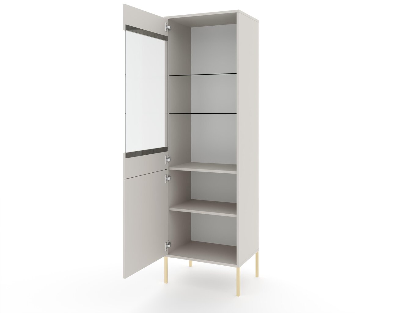 Vitriini Iseo FURNLUX CLASSIC, 54x39x180 cm, beige hinta ja tiedot | Vitriinit | hobbyhall.fi