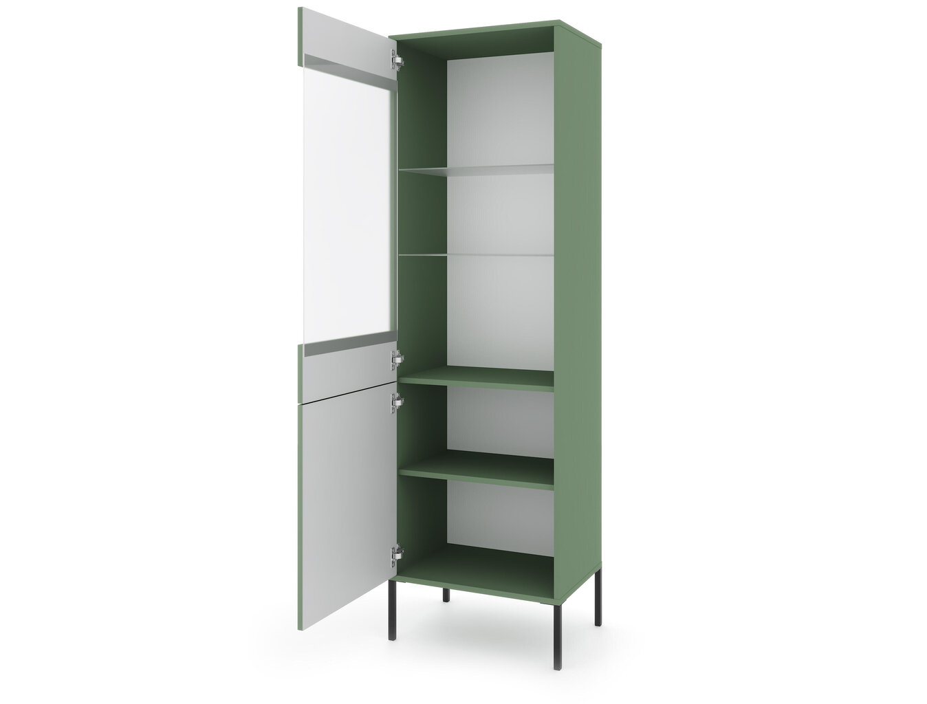 Vitriini Iseo FURNLUX CLASSIC, 54x39x180 cm, vihreä hinta ja tiedot | Vitriinit | hobbyhall.fi