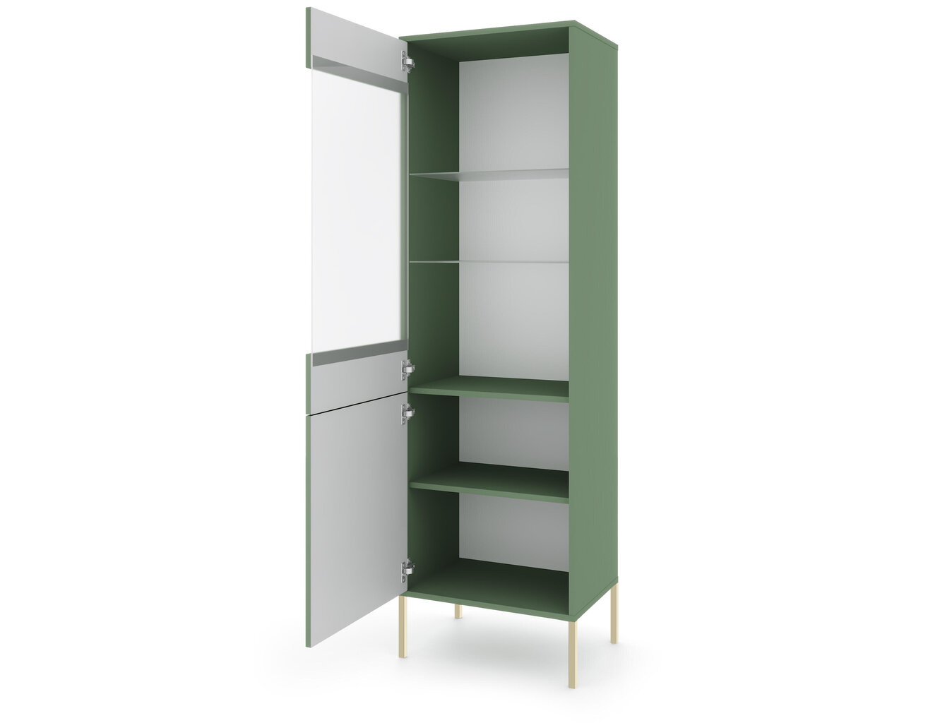 Vitriini Iseo FURNLUX CLASSIC, 54x39x180 cm, vihreä hinta ja tiedot | Vitriinit | hobbyhall.fi