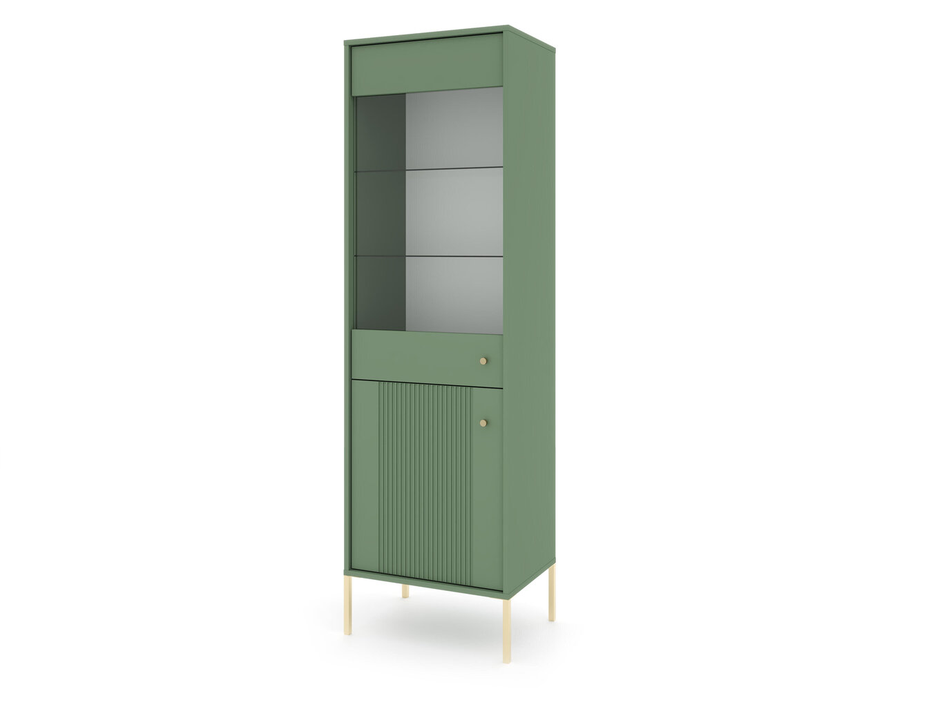 Vitriini Iseo FURNLUX CLASSIC, 54x39x180 cm, vihreä hinta ja tiedot | Vitriinit | hobbyhall.fi