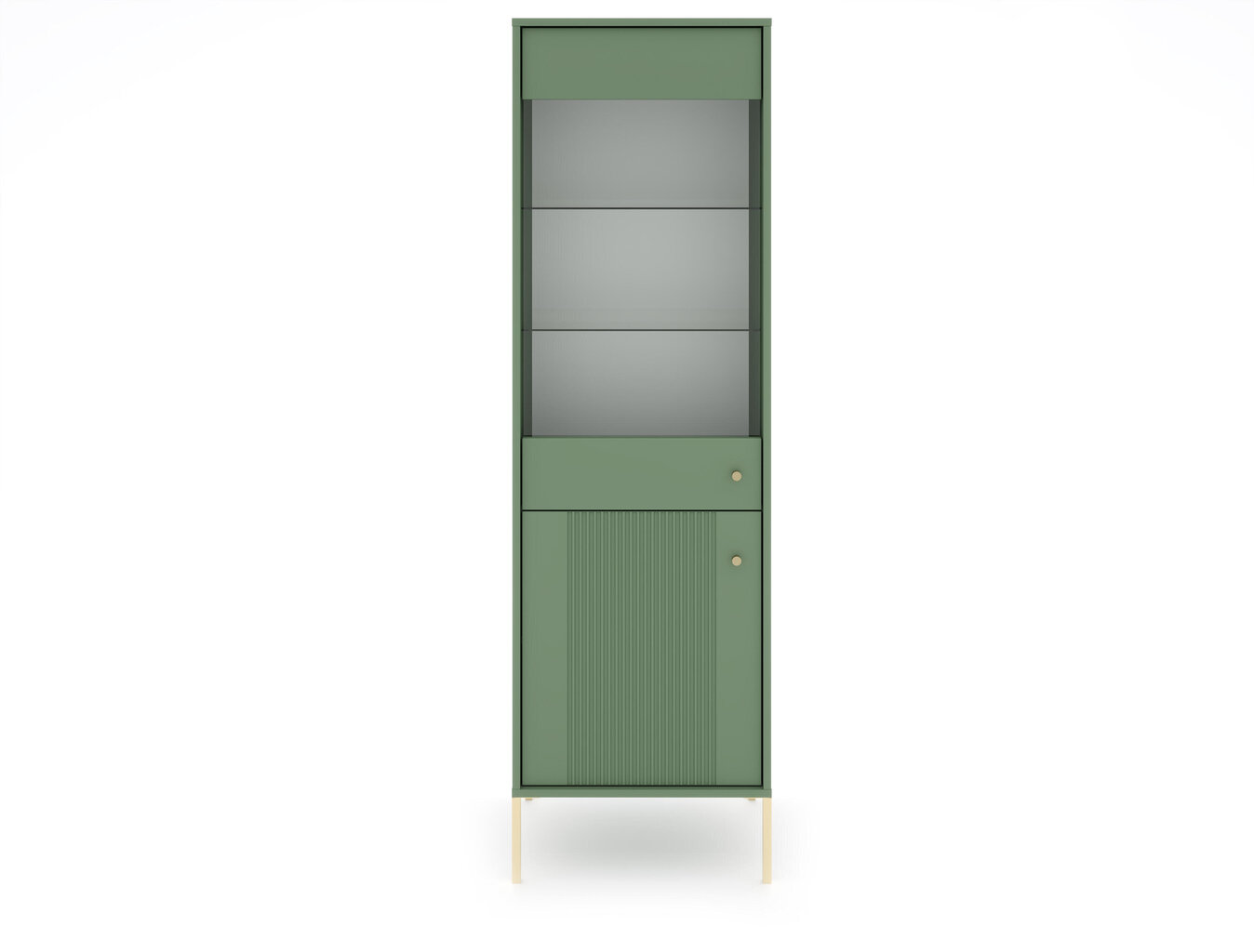 Vitriini Iseo FURNLUX CLASSIC, 54x39x180 cm, vihreä hinta ja tiedot | Vitriinit | hobbyhall.fi