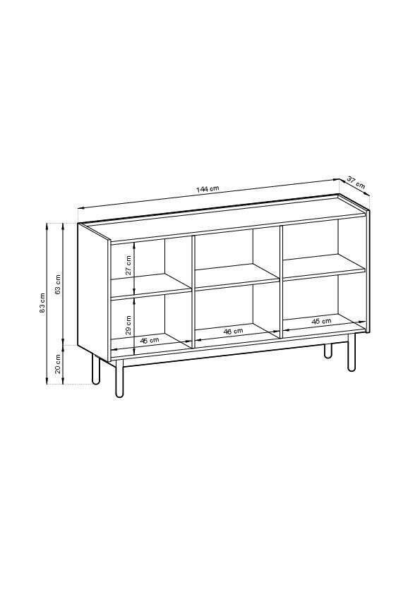 Senkki Boho FURNLUX CLASSIC, 144x37x83 cm, beige hinta ja tiedot | Olohuoneen kaapit ja lipastot | hobbyhall.fi