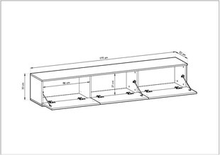 Tv-taso Oro Mdf FURNLUX CLASSIC, 175x32x30 cm, valkoinen hinta ja tiedot | TV-tasot | hobbyhall.fi