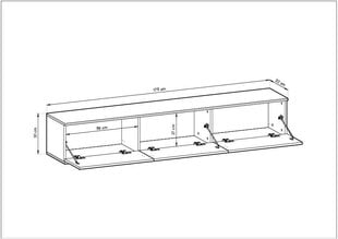 Tv-taso Oro Mdf FURNLUX CLASSIC, 175x32x30 cm, musta hinta ja tiedot | TV-tasot | hobbyhall.fi