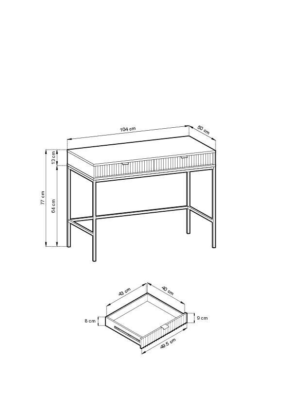 Konsolipöytä Avon FURNLUX CLASSIC, 104x50x77 cm, musta hinta ja tiedot | Sivupöydät | hobbyhall.fi