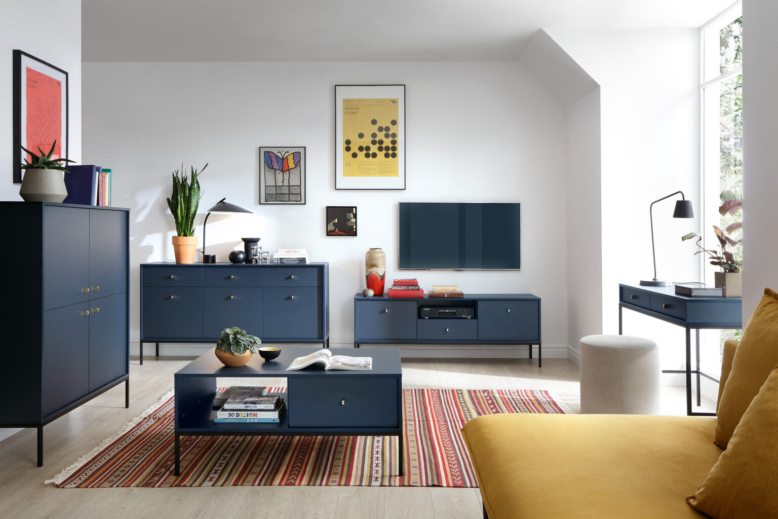 Sohvapöytä Mono FURNLUX CLASSIC, 103x68x46 cm, sininen hinta ja tiedot | Sohvapöydät | hobbyhall.fi