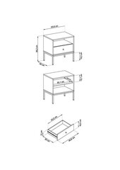 Yöpöytä Mono FURNLUX CLASSIC, 54x39x56 cm, sininen hinta ja tiedot | Yöpöydät | hobbyhall.fi