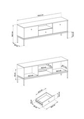 Tv-taso Mono FURNLUX CLASSIC, 153x39x56 cm, punainen hinta ja tiedot | TV-tasot | hobbyhall.fi