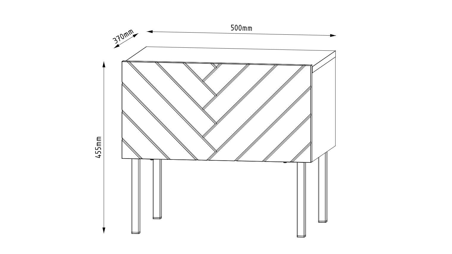 Yöpöytä Hexa FURNLUX CLASSIC, 50x37x45 cm, musta hinta ja tiedot | Yöpöydät | hobbyhall.fi