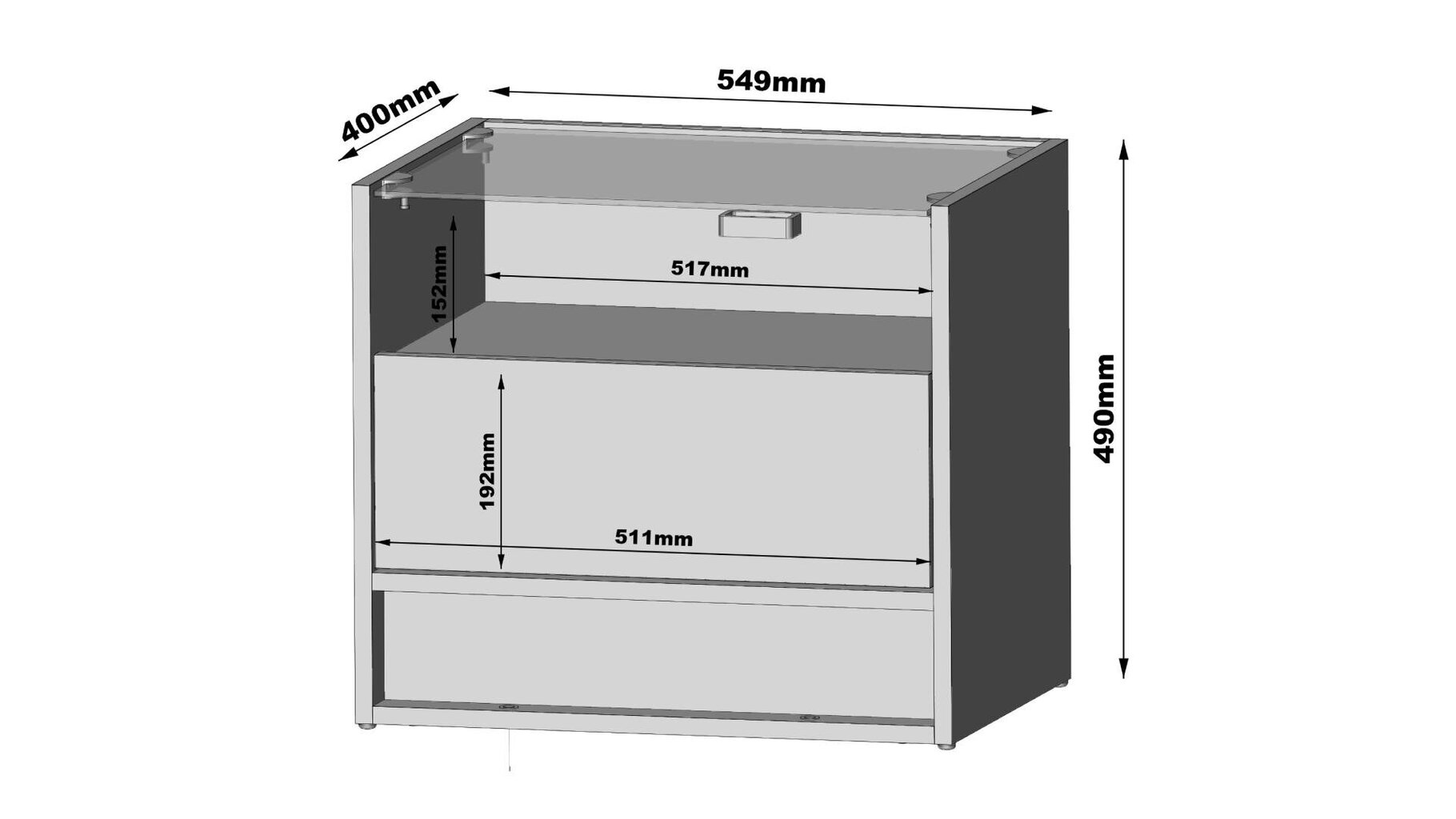 Yöpöytä Vision FURNLUX CLASSIC, 55x40x49 cm, valkoinen hinta ja tiedot | Yöpöydät | hobbyhall.fi