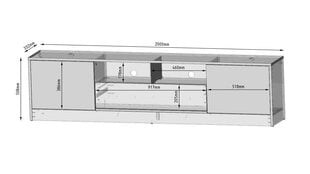 Tv-taso Disparo FURNLUX CLASSIC, 200x34x61 cm, musta hinta ja tiedot | TV-tasot | hobbyhall.fi