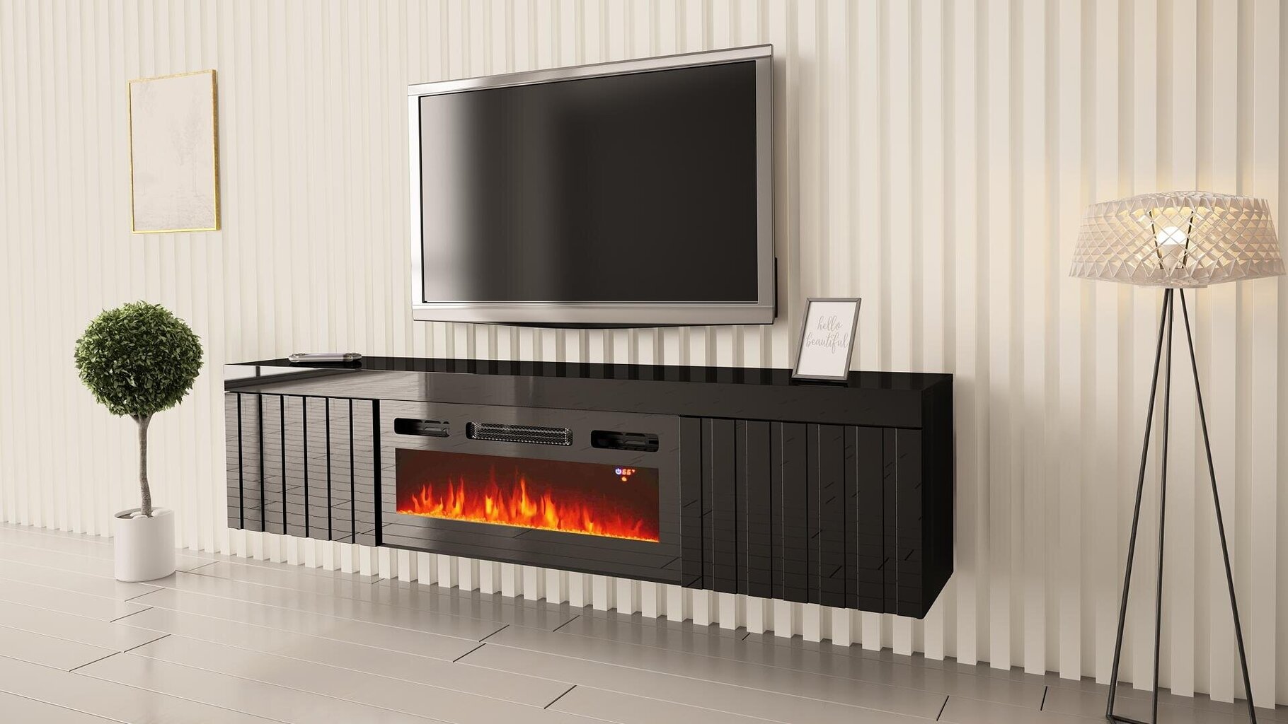 Tv-taso Knoxville FURNLUX CLASSIC, 180x35x45 cm, musta hinta ja tiedot | TV-tasot | hobbyhall.fi