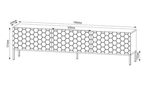 Tv-taso Hexa FURNLUX CLASSIC, 190x37x52 cm, valkoinen hinta ja tiedot | TV-tasot | hobbyhall.fi